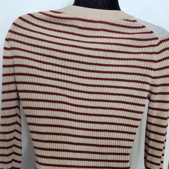 NWOT Naadam Striped Silk & Cashmere ribbed Cardigan Sz S - Picture 6 of 12